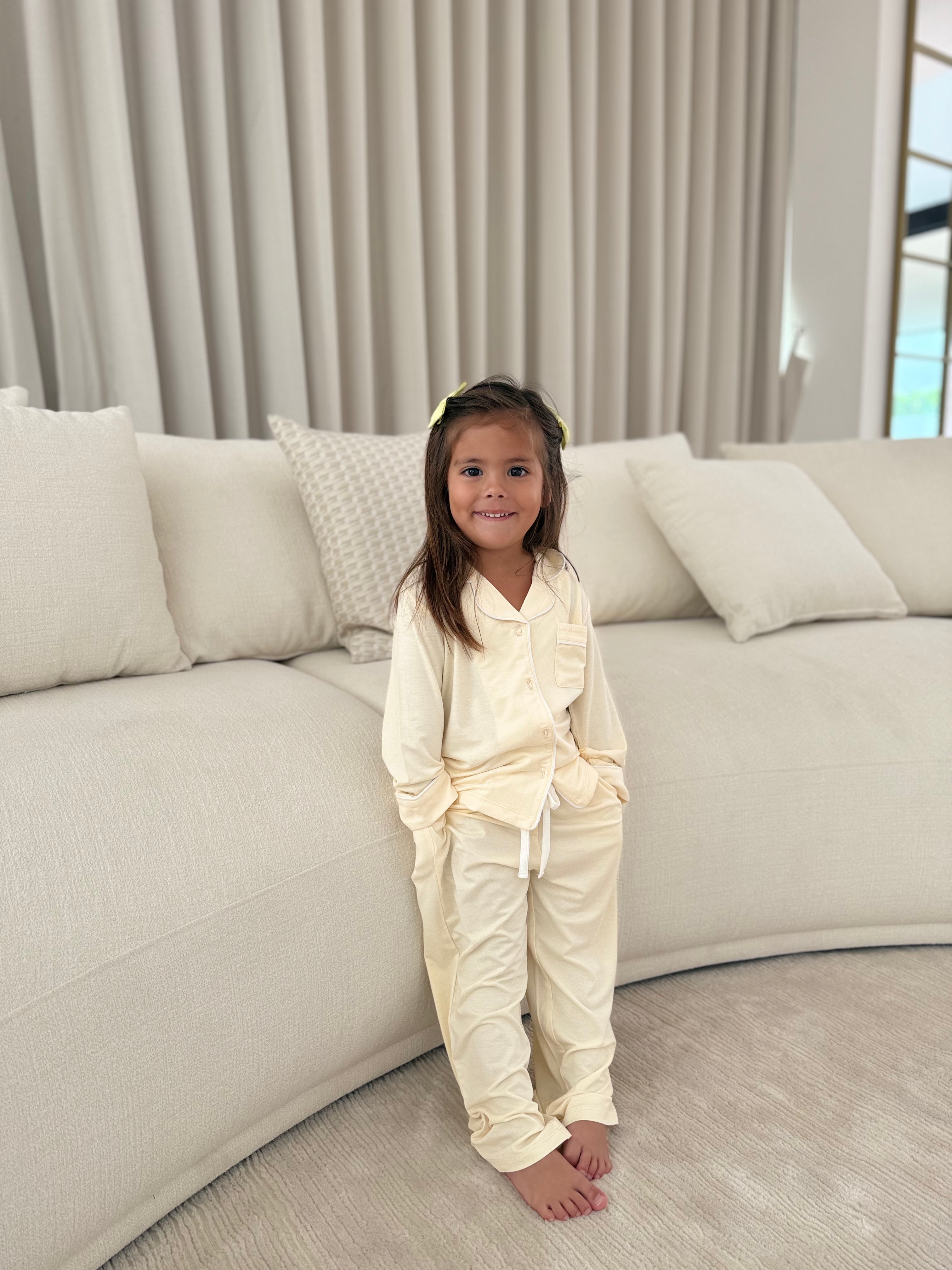 Butter Yellow Bamboo Long Pyjamas