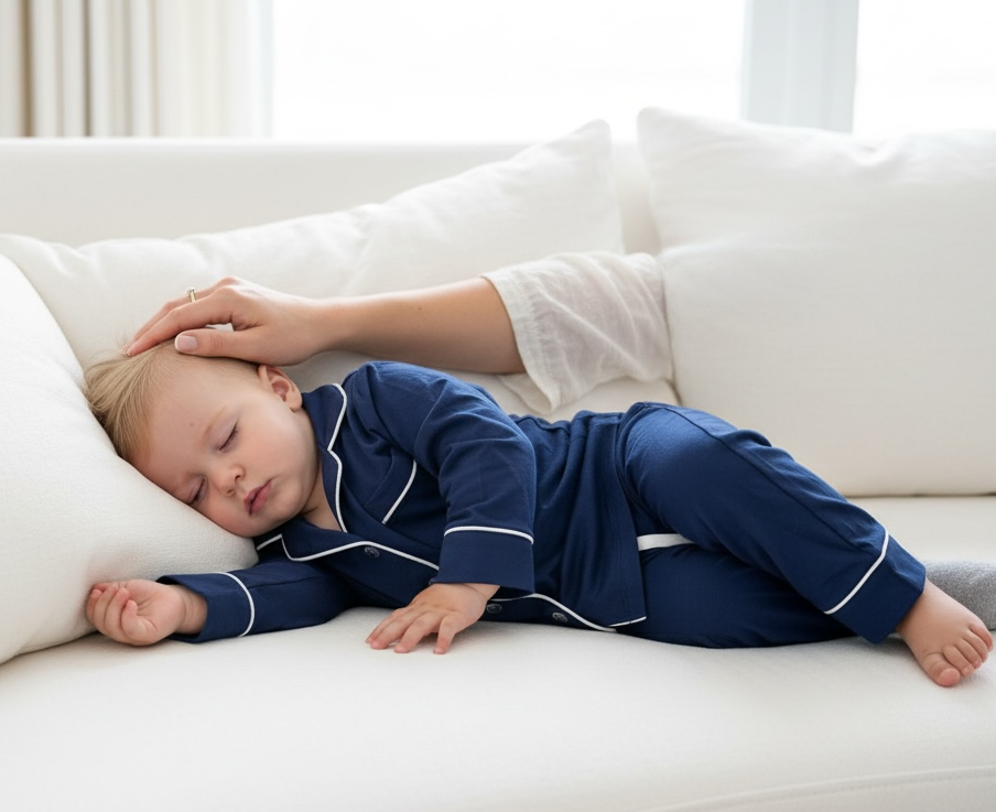 Navy Bamboo Long Pyjamas